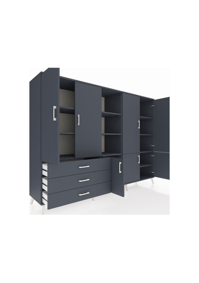 Hyperion Dolap 11 Raflı 3 Çekmeceli 7 Kapaklı 220x44x163 Antrasit Antrasit-antrasit Hyperion Dolap 11 Raflı 3 Çekmeceli 7 Kapaklı 220x44x163 Antrasit Antrasit-antrasit