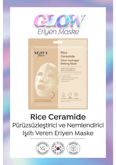 Dermal Seoul Face Pirinç Seramid Hidrojel Nemlendrici Eriyen Kore Maske 34 Gr 3 Adet