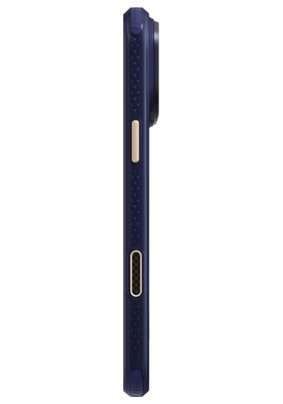 Apple iPhone Uyumlu 18 Pro Kılıf M-safe Şarj Özellikli Raptic Aramid Dual Grid Serisi Karbon Kapak Lacivert