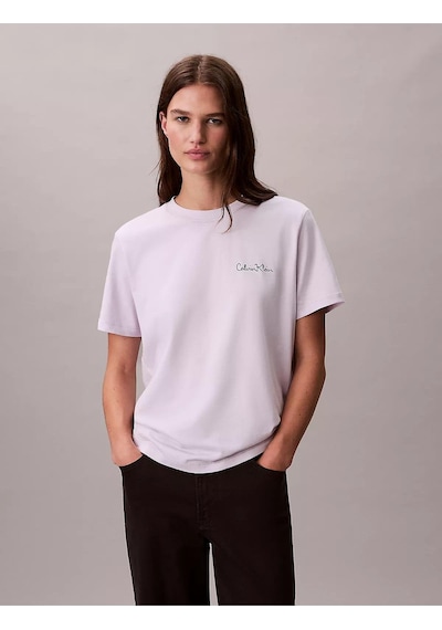 Calvin Klein Kadın Regular Fit Yuvarlak Yakalı %100 Pamuklu Kısa Kollu Mor T-shirt Lv047e809g-2ık-12827 Mor