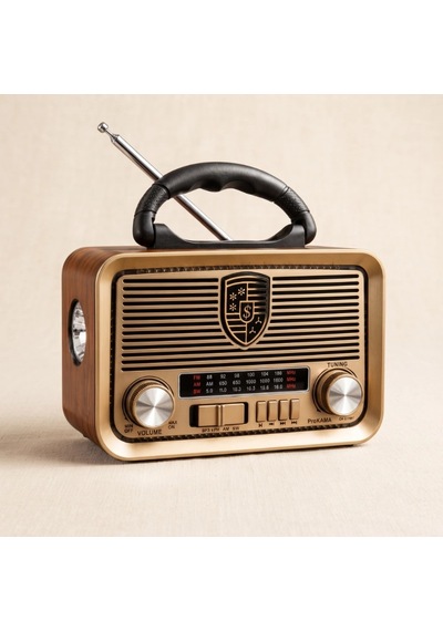 Solar Panelli Led Fenerli Fm Radyo - Nostaljik Tasarım - Şarjlı - Bluetooth Özellikli Renkli