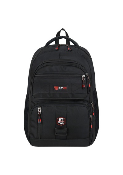 Seventeen Unisex Suya Dayanıklı Çok Gözlü Laptop Ve Seyahat Sırt Çantası 4903 Siyah-kırmızı