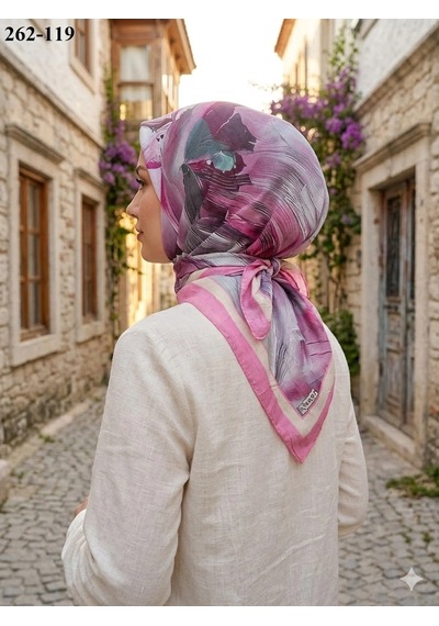 Moonscarfs Moonscarf Desenli Bambu Pamuk Eşarp 262-119 Çok Renkli