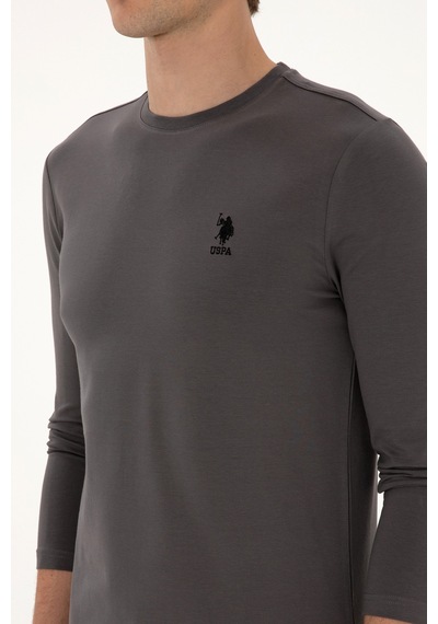 U.S. Polo Assn. Erkek Slim Fit Bisiklet Yaka Gri Basic Sweatshirt 50307762-VR024