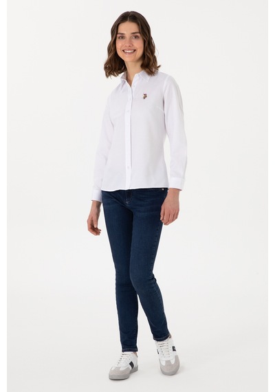 U.s. Polo Assn. Kadın Beyaz Gömlek Basic 50298103-vr013 Beyaz