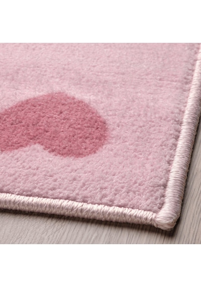Pembe Kalp Desenli Çocuk Oda Halısı, Meridyendukkan 133 x 160 CM Kauçuk Kaymaz Taban Pembe Kalp Desenli Çocuk Oda Halısı, Meridyendukkan 133 x 160 CM Kauçuk Kaymaz Taban