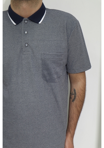 Dmc Tekstil Erkek Düz Spor Kesimli Normal Kalıp Polo Yaka Tek Cepli T-shirt Lacivert