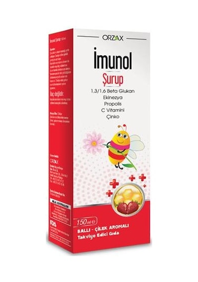 Orzax İmunol Ballı Çilek Aromalı Şurup 150ml