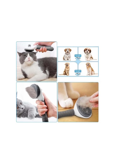 Otomatik Kolay Temizlenen Evcil Hayvan Tarağı Fırçası Kedi Fırçası Köpek Fırçası Tarağı Ebat: 19 Cm X 10 Cm