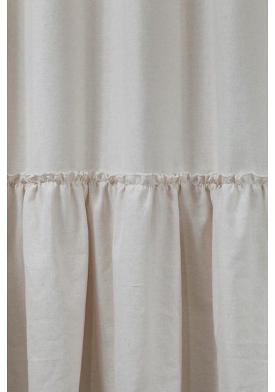 Naturel Bohem French Stil Fırfırlı Perde Krem