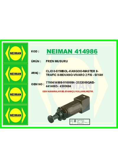Bescher Fren Musuru Clıo Iı-symbol-kangoo-master Iı-trafıc Iı-movano-vıvaro 2 Fıs - Sıyah Neıman 414986 7700414986 9160984 2532000qab 44140