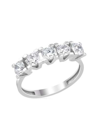 Beştaşlı Alyans 14 Ayar Beyaz Altın Yüzük 4.00 Gram