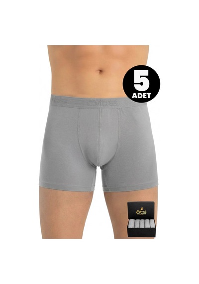 JUST INNER Öts Premium Erkek 5 Li Modal Boxer Modal Hediye Kutulu Ultra Yumuşak Modal Kumaş Esnek Kalıp Ve Kaliteli Esnek Ve Konfor Gri