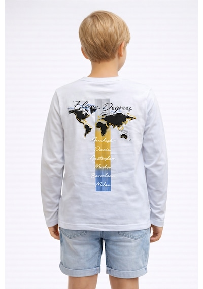 Yale Kids 8-12 Yaş Erkek Çoçuk Uzun Kollu Tişört Beyaz