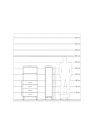 Arges Dolap 2 Raflı 4 Çekmeceli 60x30x134 Antrasit-aytaşı Antrasit