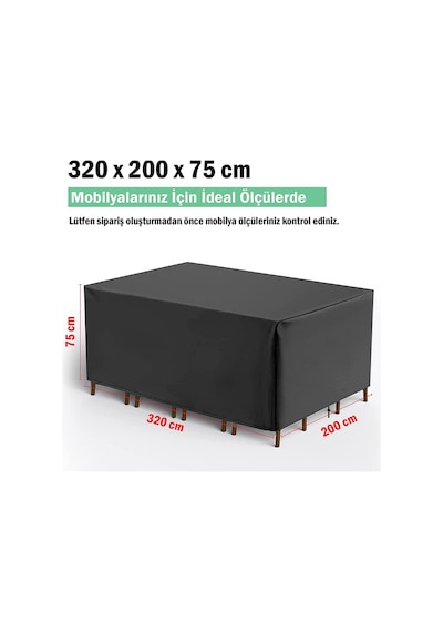 Bahçe Mobilya Koruma Örtüsü Branda 320x200x75 Cm Su Geçirmez