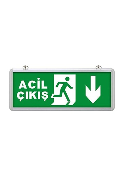 Aşağı İleri Acil Çıkış Levhası, 3 Saat Şarjlı, Elektrikle Çalışır, 3 Watt Ledli Exıt Çıkış