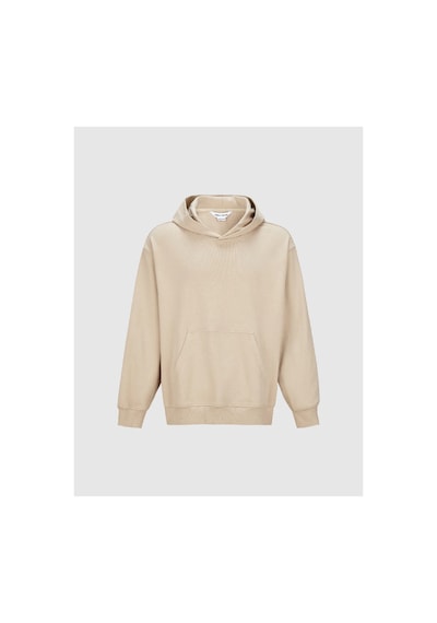 Blackjack Giyim Unisex Düz Siyah Kapüşonlu Sweatshirt Krem1