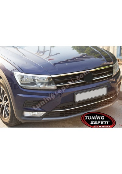 Vw Tıguan 2016-2019 Far Üst Çıtası 3 Parça Paslanmaz Çelik Krom