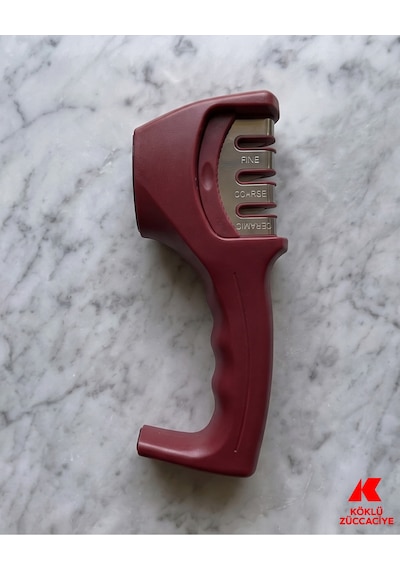 Ergonomik Saplı 3 Açılı Bıçak Bileme Aleti