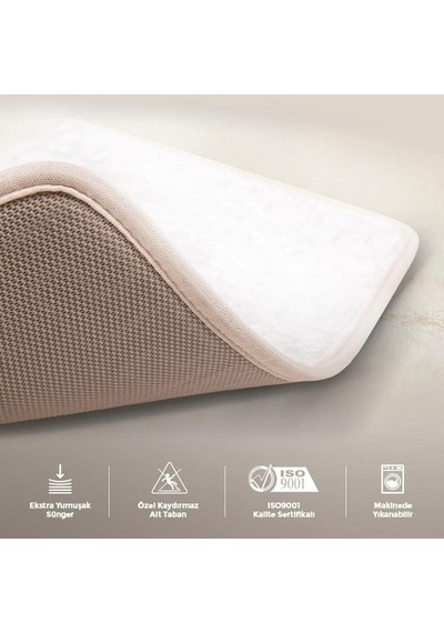 Çınar Yaprağı 2li Banyo Paspas Takımı Siyah, 50x80 Çok Renkli