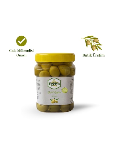 Egelya Akhisar Domat Kırma Yeşil Zeytin 500 G Düşük Acılık, Dengeli Tuzlu