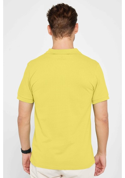 Tudors Erkek Slim Fit Dar Kesim %100 Pamuk Yeşil Polo Yaka Tişört-32759 Yeşil