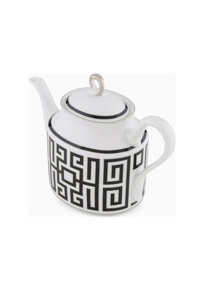 Ginori 1735 Labirinto Çaydanlık Porselen 900ml El Yapımı Platin Kaplama 15.4cm Yükseklik Çaydanlıklar 13 Çok Renkli