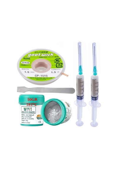 Solder Bst-506 Krem Lehim /best 50g Sıvı Lehim Ve Flux Lehim Toplama Seti 1,5mm Ve Metal Spatula Seti03