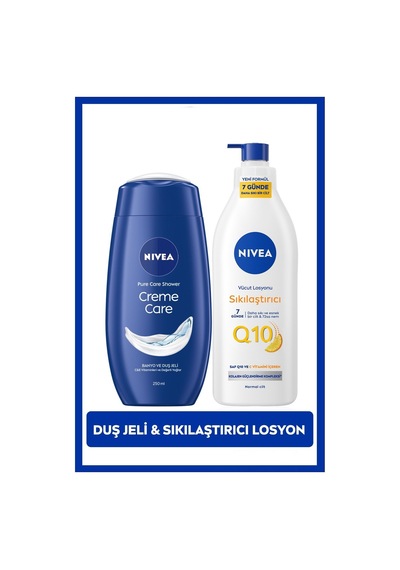 Creme Care Nemlendirici Duş Jeli 250ml Ve Q10 Sıkılaştırıcı Vücut Bakım Losyonu 400ml, C Vitamini