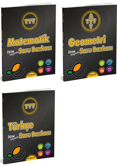 Endemik 2025 Tyt Matematik + Geometri + Türkçe Soru Kitabı Seti 3 Kitap