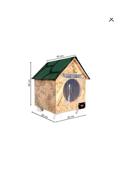 Reyo Narım Kedi Evi, Yerden Yüksek Kedi Yuvası, Su Ve Isı Yalıtımı İç Ve Dış Mekan Kedi Barınağı 33x38x40cm - Monteli Teslimat