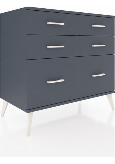 Hyperion Şifonyer 6 Çekmeceli 88x44x80 Antrasit-antrasit Antrasit Hyperion Şifonyer 6 Çekmeceli 88x44x80 Antrasit-antrasit Antrasit