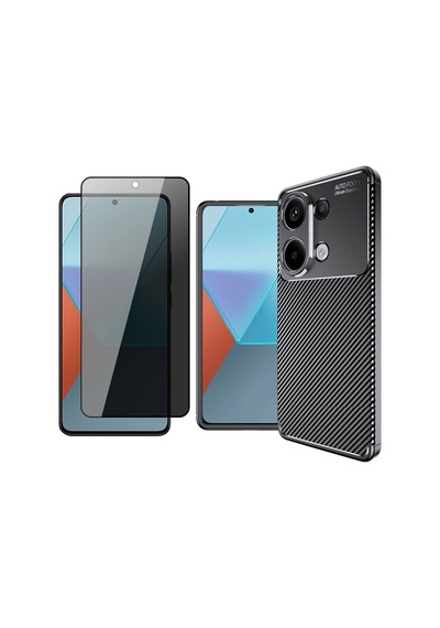 Vendas Xiaomi Redmi Note 13 Pro 4g Kılıf Zore Negro Silikon Kapak + Hayalet Ekran Koruyucu Siyah