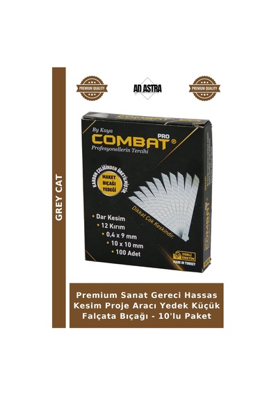 Premium Sanat Gereci Hassas Kesim Proje Aracı Yedek Küçük Falçata Bıçağı - 10'lu Paket