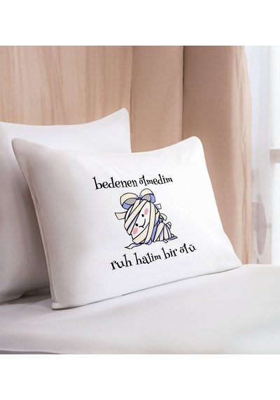 Bk Gift Eğlenceli Tasarımlı Pamuklu Yastık Kılıfı-4 50x70cm , Sevgiliye , Ev si, Tasarım Ev Tekstili