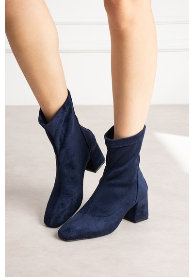 Dabab Shoes Lara Kadın Lacivert Süet Streç Küt Burun Fermuarlı 6 Cm Kalın Topuklu Bot Bootie Dabab Shoes Lara Kadın Lacivert Süet Streç Küt Burun Fermuarlı 6 Cm Kalın Topuklu Bot Bootie