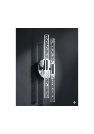 Bubbleflux Dubble Medium 40 Cm Modern Tasarım Led Aplik - Duvar Lambası - Gümüş - Elektrikli - Kumandalı - Beyaz Led Gümüş Elektrikli Kumandalı 40