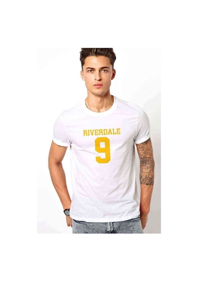 Riverdale 9 Baskılı Beyaz Erkek Tshirt (530964409)