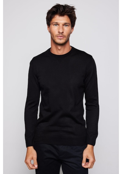 Tudors Slim Fit Dar Kesim Bisiklet Yaka Tüylenmeyen Yumuşak Dokulu Beyaz Erkek Kazak-28768-beyaz Beyaz