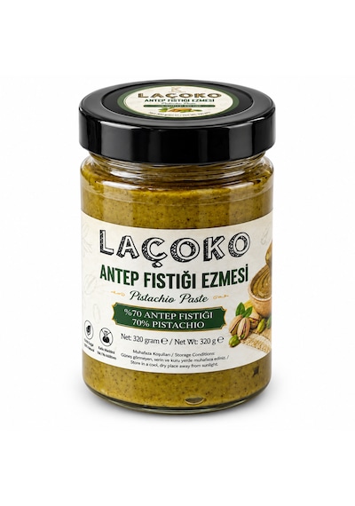 Laçoko Antep Fıstığı Ezmesi 320 G %70 Antep Fıstıklı Kahvaltılık Fıstık Ezmesi