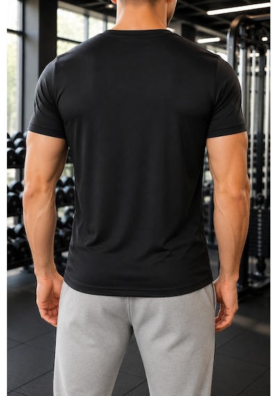 Sapeur Erkek Spor Tişört- Slim Fit Antrenman Üstü Siyah
