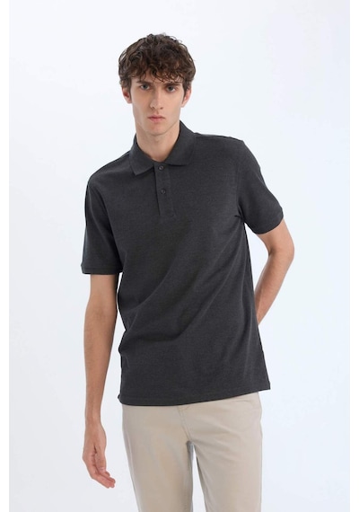 DeFacto %100 Pamuk Regular Fit Polo Yaka Kısa Kollu Basic Düz Pike Kumaş Tişört C1293AX25SPAR163