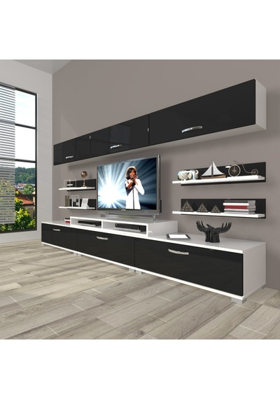Decoraktiv Ekoflex 8y Slm Tv Ünitesi Tv Sehpası Beyaz - Siyah