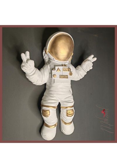 Türk Astronot Figür Duvar Dekoratif Astronot Biblo Heykeli 1