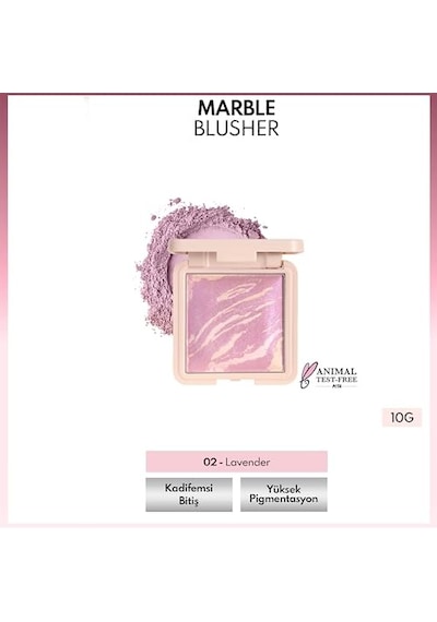 Note Cosmetics Marble Baked Blusher Fırınlanmış Allık - 02 Lavender 00