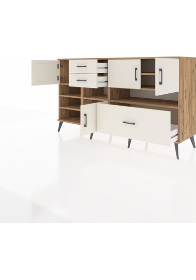 Kronos Konsol 7 Raflı 3 Çekmeceli 4 Kapaklı 176x59x99 Çam-aytaşı Çam-aytaşı