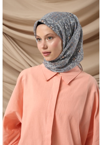 Silk Home Soft Eşarp 73093-07 Su Yeşili, Yavruağzı, Gri, Gümüş