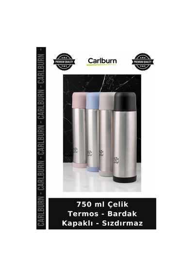Özel Üretim Seyahat Kamp 750 Ml Çelik Termos - Bardak Kapaklı - Sızdırmaz Diğer
