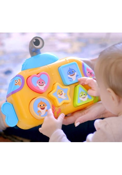 Baby Shark Melodili Şekil Yerleştirme Müzikli İşitsl Beceri Destekleyen Eğitici Bul Tak Oyuncak